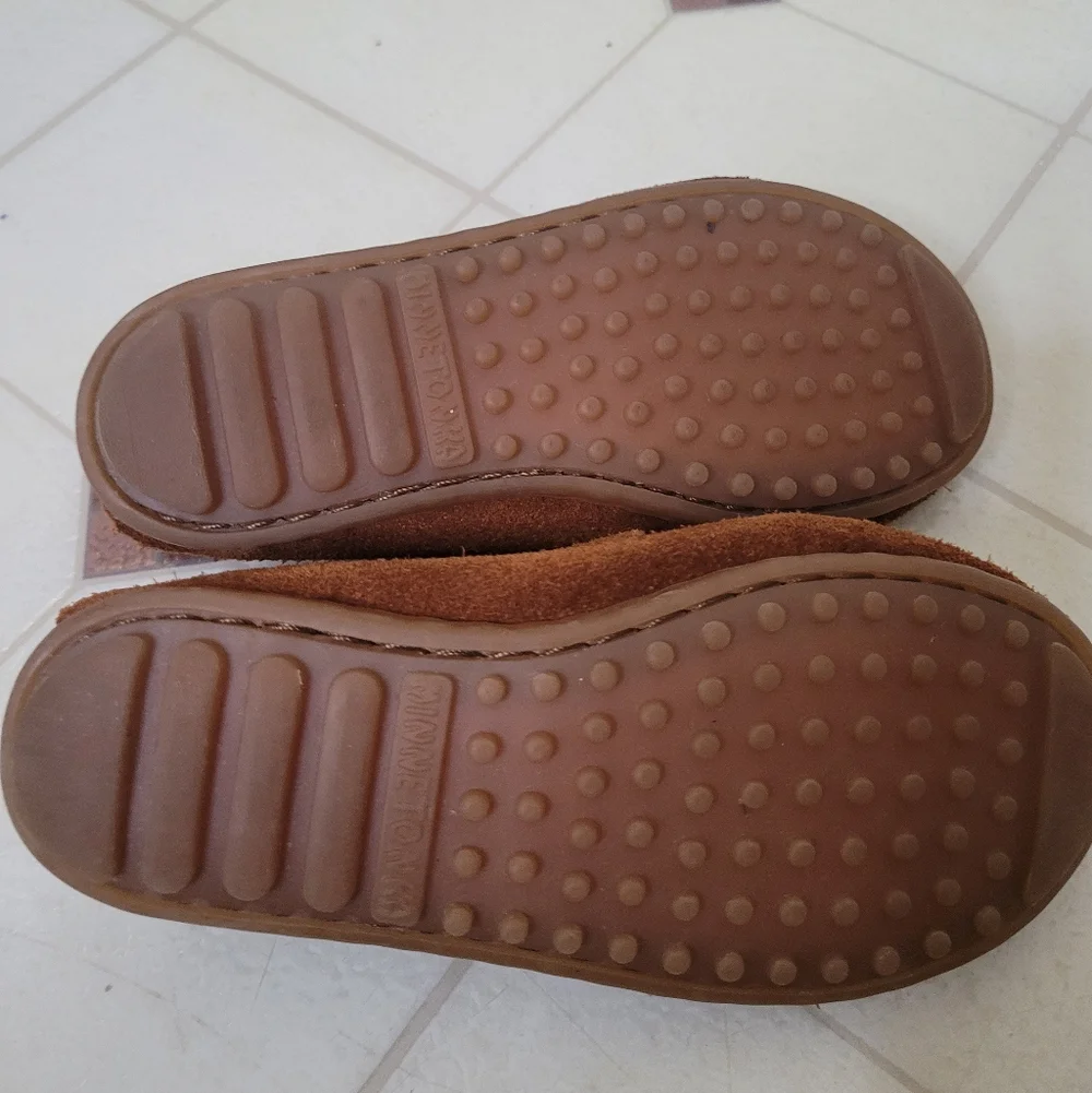 Minnetonka Moccasins Children's Thunderbird II Size 11 Brown Leather Beaded